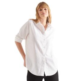 Superdry Camisa Manga Comprida Cotton Linen Boyfriend S Optic