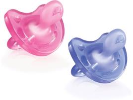 Chupeta  6 a 12 meses Rosa e Violeta (2 Un)