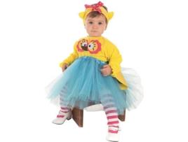 Fato de Bebé  Coruja Com Olhos Grandes Amarelo E Azul (Tam: 6 a 12 meses)