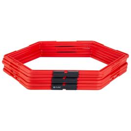 Pure2improve Anillos Hexagonales 6 Unidades One Size Red