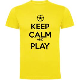 Camiseta Manga Corta Keep Calm And Play Football S Yellow