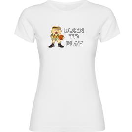 Camiseta Manga Corta Born To Play Basketball XL White