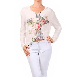 Camiseta De Manga Comprida XL White / Pink