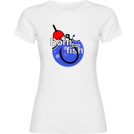 Camiseta De Manga Curta Born To Fish L White