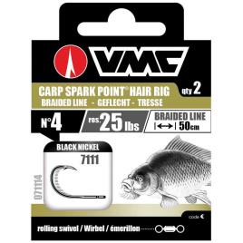 Anzol Montado Carp Spark Point Hair Rig 6 Black Nickel