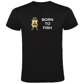Camiseta De Manga Curta Born To Fish M Black