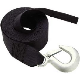 Winch Strap With Tail End 6.1 m Black