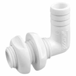 Thru Hull Connector 90 Degrees 19 mm White