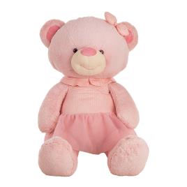 Urso Peluche c/ Vestido Rosa 100cm