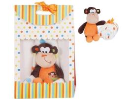 Peluche  Manta com Topos Macaco em Envelope (90 x 75 cm)