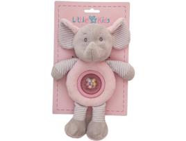 Chocalho  de Elefante com Bolinhas (25 cm - Rosa)