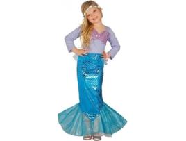 Fato de Menina  Sereia Brilhante Azul (Tam: 5 a 6 anos)