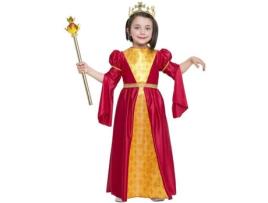 Fato de Menina  Princesa Medieval Vermelho E Dourado (Tam: 5 a 6 anos)