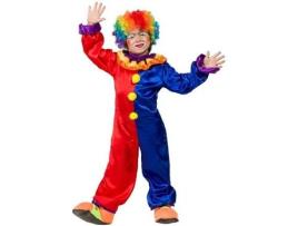 Fato de Menino  Palhaço Vermelho E Azul (Tam: 5 a 6 anos)