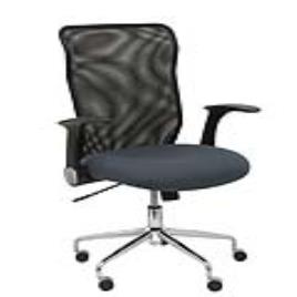 Silla de Oficina Minaya respaldo malla negro asiento bali gris oscuro