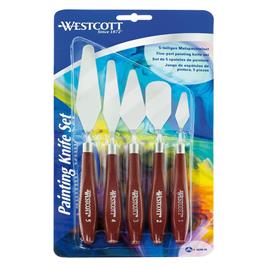 WESTCOTT Conjunto 5 Espátulas de Pintura, Aço Inoxidável