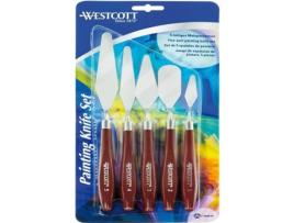 Conjunto de 5 Espátulas de Pintura WESTCOTT 626424 (Aço Inoxidável)