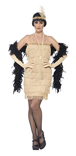 Fato de Mulher DISFRAZZES Cabaret Anos 20 Dourado Curto (Tam: S)