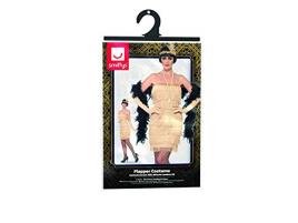 Fato de Mulher DISFRAZZES Cabaret Anos 20 Dourado Curto (Tam: S)