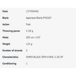 13 Fishing Cana Spinning Omen Black 2.44 m Black