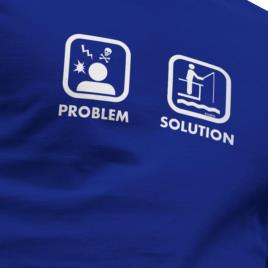 Kruskis Camiseta De Manga Curta Problem Solution Fish L Royal Blue