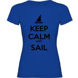 Camiseta De Manga Curta Keep Calm And Sail L Royal Blue