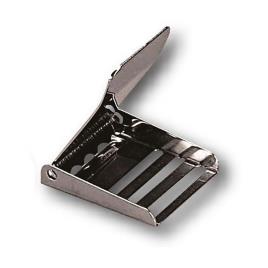 Fivela Para Correia Lisa Com Entalhes Inox One Size Silver