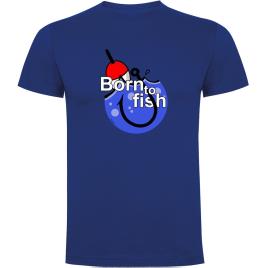 Camiseta De Manga Curta Born To Fish 2XL Royal Blue