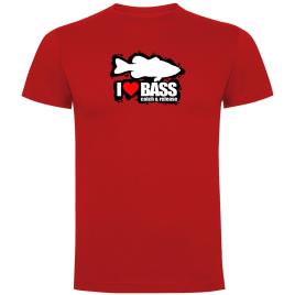 Kruskis Camiseta De Manga Curta I Love Bass XL Red