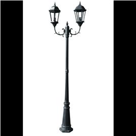vidaXL Candeeiro jardim c/ 2 braços 230cm alumínio verde-escuro/preto