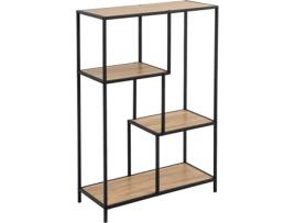 Estante LOLAHOME 4 Prateleiras (Castanho - 77x33x114 cm - Aço)