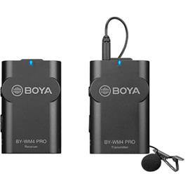 Kit Boya: Microfone Wirelless Receptor + Transmissor - WM4PROK1 - Preto