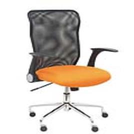 Silla de Oficina Minaya respaldo malla negro asiento bali naranja