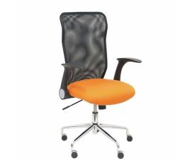 Silla de Oficina Minaya respaldo malla negro asiento bali naranja