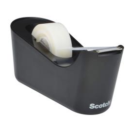 Scotch Dispensador de Fita para Secretária C-18, Preto + Fita Invisível para Escritório Scotch® Magic™, Transparente, 19 mm x 33 m