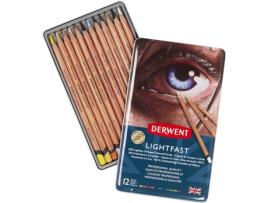 Caixa Metal Lápis Lightfast DERWENT 12 cores