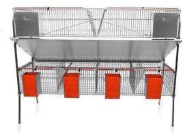 Gaiola para Coelhos GÓMEZ Y CRESPO 2 Pisos e 6 Departamentos (Vermelho - 204x63x150cm)