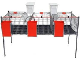 Gaiola para Coelhos GÓMEZ Y CRESPO 3 Departamentos (Vermelho - 154x63x86cm - 1 Un)