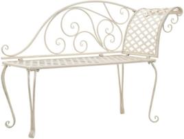 Chaise lounge para jardim  metal antigo branco (128 cm)