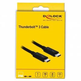 Delock Cabo Thunderbold 3 Usb C 50 Cm One Size Black