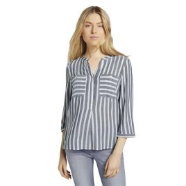 Blusa 1016190 36 Offwhite Navy Vertical Stripe