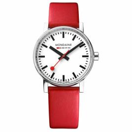 Relógio Evo2 35 mm White / Red Leather