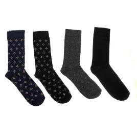 Kisses&love Meias Kl2017h 4 Pares EU 40-45 Black / Gray / Navy
