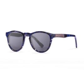 Oculos Escuros Florencia Sky Revo Blue/CAT3 Shiny Black / Ebony Wood