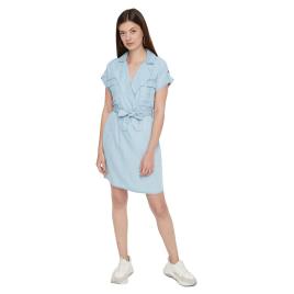 Vestido Curto Vera Endi Tencel M Light Blue Denim