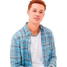 American Eagle Camisa Xadrez De Manga Comprida Com Botões L Blue