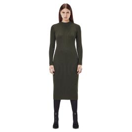 Vestito Longo Manga Comprida Plated Lynn S Dark Algae / Dark Black