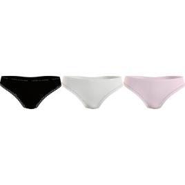 Tanga De Microfibra 3 Pares XS Black / Ivory / Pale Pink