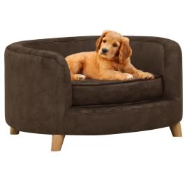 vidaXL Sofá para cães 69x69x36 cm pelúcia castanho