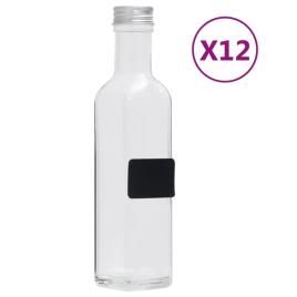 Garrafas de Vidro com Tampa de Rosca 12 pcs Quadradas 250 Ml